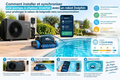 Comment installer et synchroniser une pompe à chaleur inverter avec un robot dolphin pour prolonger la saison de baignade sans surconsommation