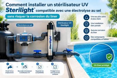 Comment installer un stérilisateur uv sterilight compatible avec une électrolyse au sel sans risquer la corrosion du liner