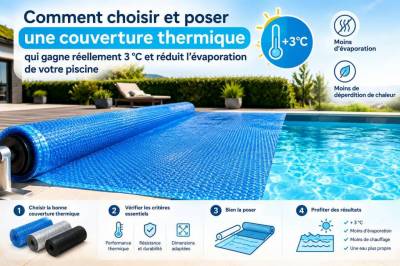 Comment choisir et poser une couverture thermique qui gagne réellement 3 °C et réduit l’évaporation de votre piscine