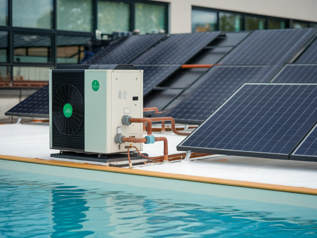 Comment dimensionner un système mixte pompe à chaleur + panneaux solaires pour chauffer une piscine de 40 m³